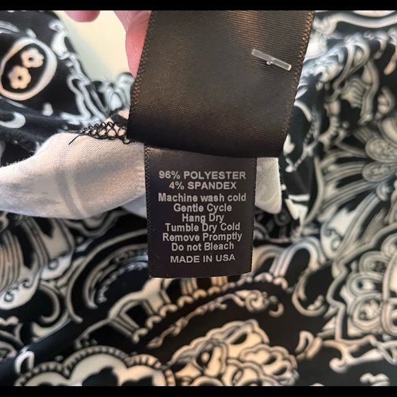 WOMENS MAXI DRESS BLACK WHITE PAISLEY AGNES & DORA AUSTEN WINDING ROAD XS - Picture 3 of 7